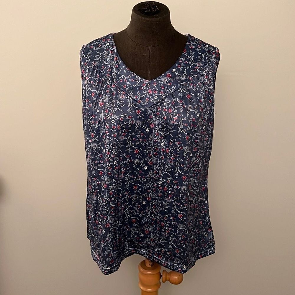 Simple Flavor Women's Vintage Floral Print Sleeveless Top
